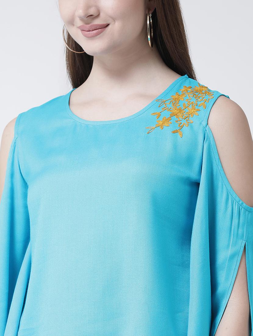 cold shoulder embroidered top - 15944612 - Zoom Image - 5