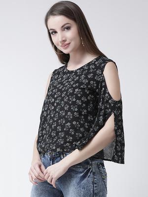cold shoulder floral top - 15944613 - Standard Image - 2