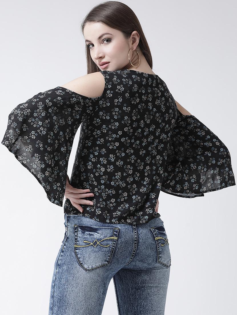 cold shoulder floral top - 15944613 - Zoom Image - 3