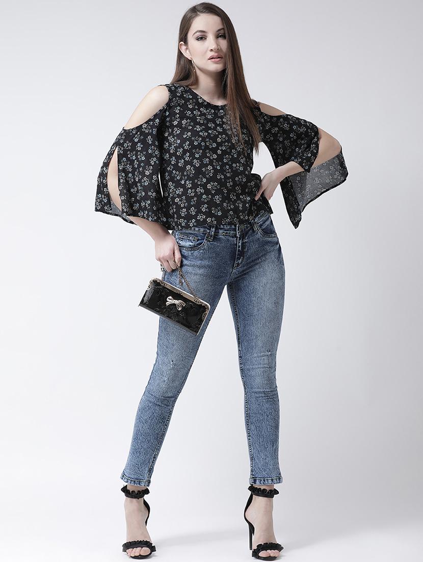 cold shoulder floral top - 15944613 - Zoom Image - 4