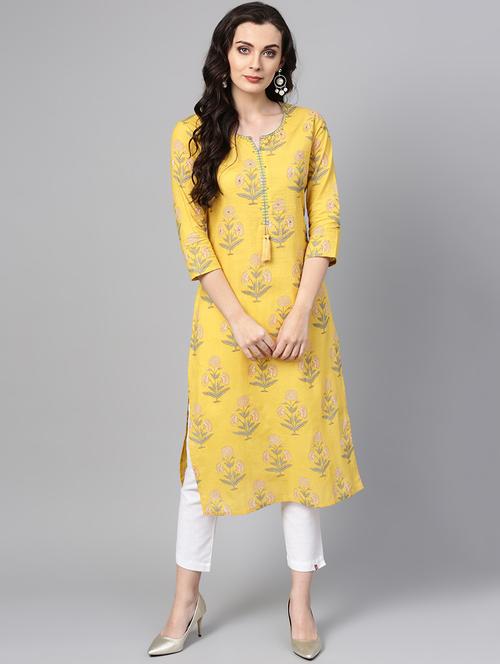 printed kaantha straight kurta - 15945309 - Standard Image - 1