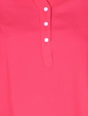 mandarin neck curved hem tunic - 15945332 - Standard Image - 4