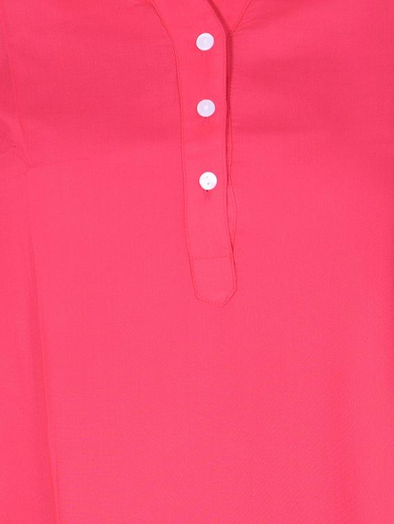 mandarin neck curved hem tunic - 15945332 - Zoom Image - 4