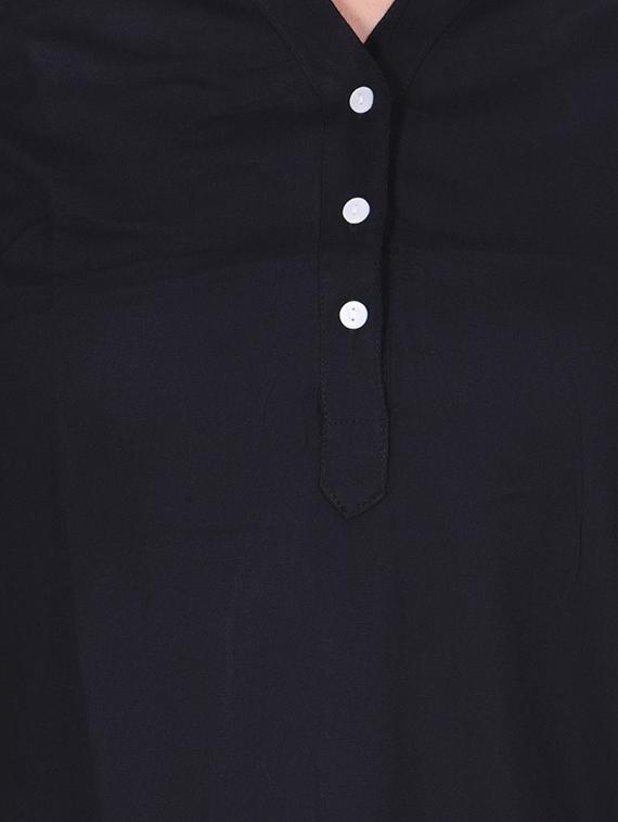 mandarin neck curved hem tunic - 15945333 - Zoom Image - 4