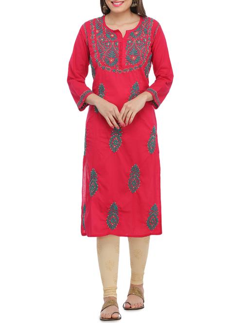 chikankari straight kurta - 15945337 - Standard Image - 1