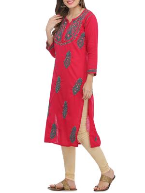 chikankari straight kurta - 15945337 - Standard Image - 2
