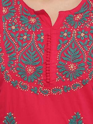 chikankari straight kurta - 15945337 - Standard Image - 4
