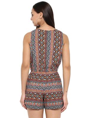 drawstring waist pocket detail romper - 15945355 - Standard Image - 3