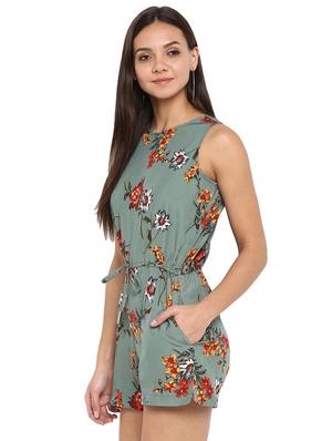 drawstring waist floral romper - 15945356 - Standard Image - 2