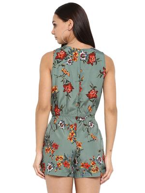 drawstring waist floral romper - 15945356 - Standard Image - 3