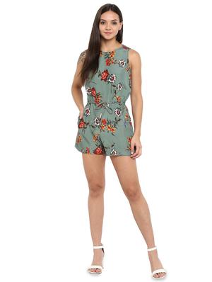 drawstring waist floral romper - 15945356 - Standard Image - 4