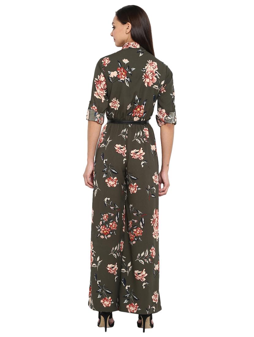 roll up sleeved floral jumpsuit - 15945361 - Zoom Image - 3