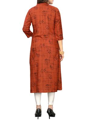 printed straight kurta - 15945446 - Standard Image - 3