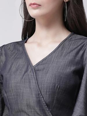 ruffle sleeved wrap top - 15945482 - Standard Image - 4