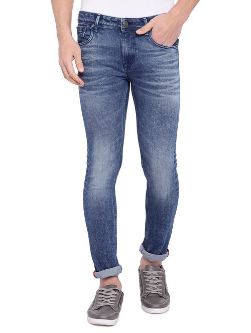 blue cotton washed jeans - 15945524 - Standard Image - 1
