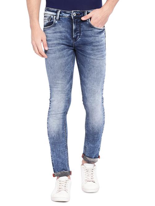 blue cotton washed jeans - 15945529 - Standard Image - 1