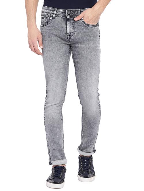 grey cotton washed jeans - 15945536 - Standard Image - 1