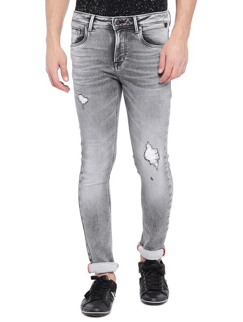 grey cotton ripped jeans - 15945538 - Standard Image - 1