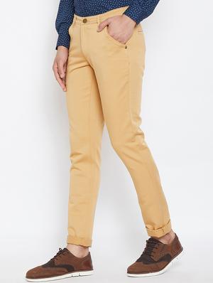 beige cotton blend chinos - 15945631 - Standard Image - 2