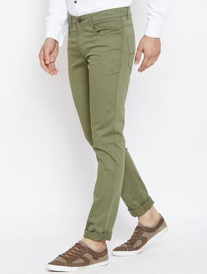 green cotton blend chinos - 15945633 - Standard Image - 2