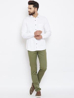 green cotton blend chinos - 15945633 - Standard Image - 4