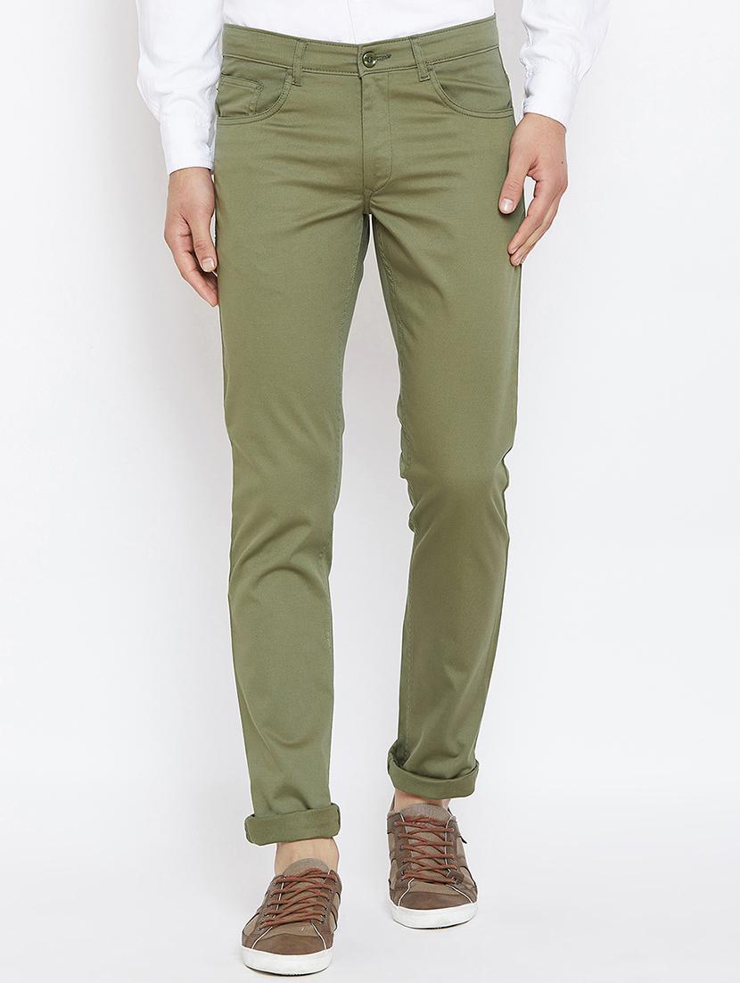 green cotton blend chinos - 15945633 - Zoom Image - 1