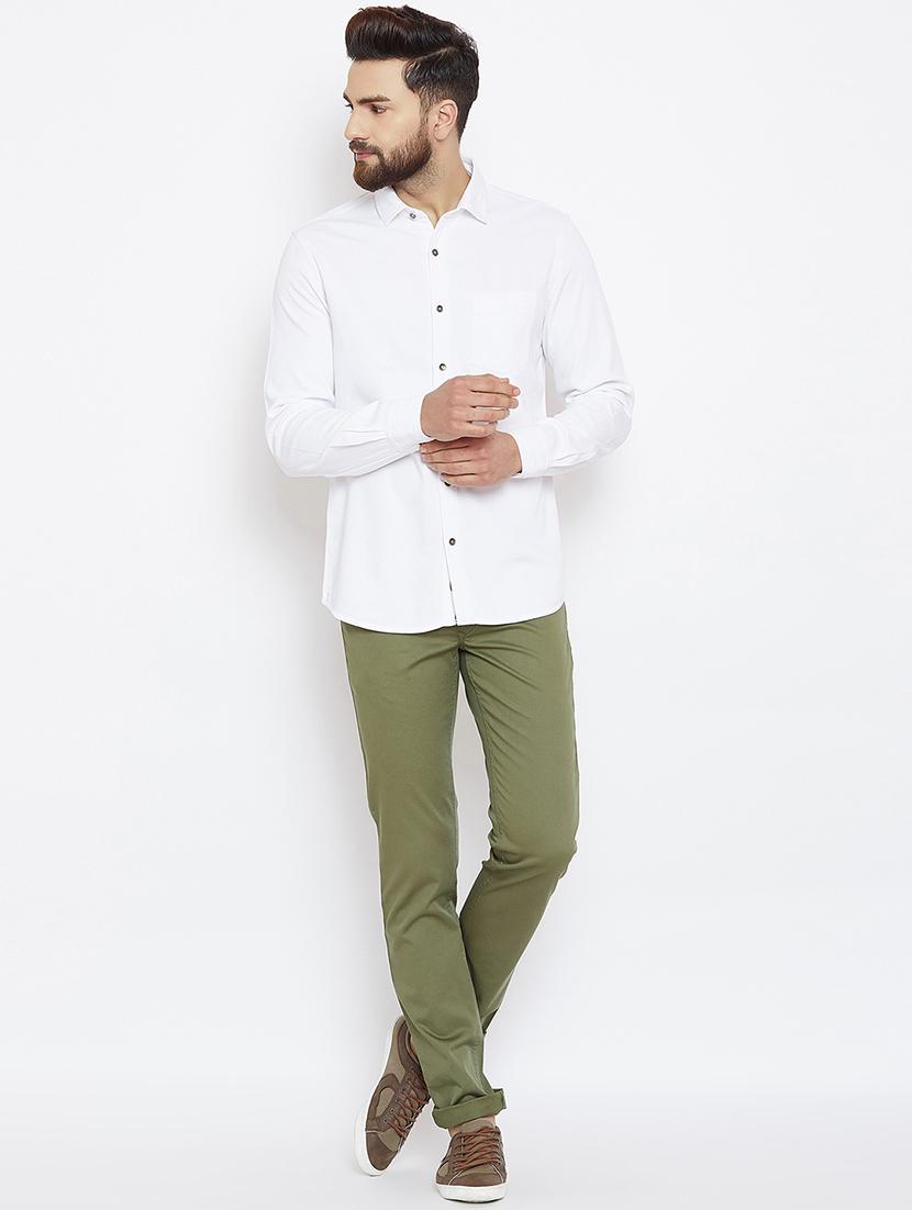 green cotton blend chinos - 15945633 - Zoom Image - 4