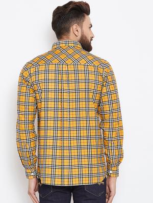 yellow checkered casual shirt - 15945650 - Standard Image - 3