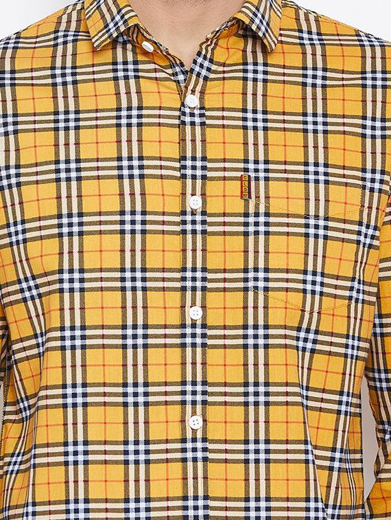 yellow checkered casual shirt - 15945650 - Zoom Image - 5