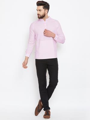 pink cotton short kurta - 15945655 - Standard Image - 4