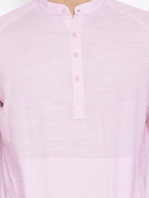 pink cotton short kurta - 15945656 - Standard Image - 5