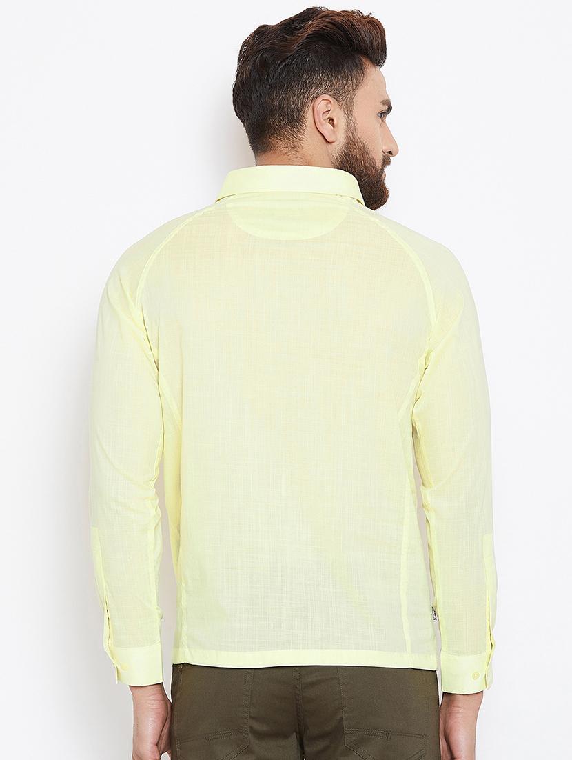 yellow cotton short kurta - 15945658 - Zoom Image - 3