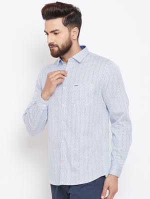 blue printed casual shirt - 15945661 - Standard Image - 2
