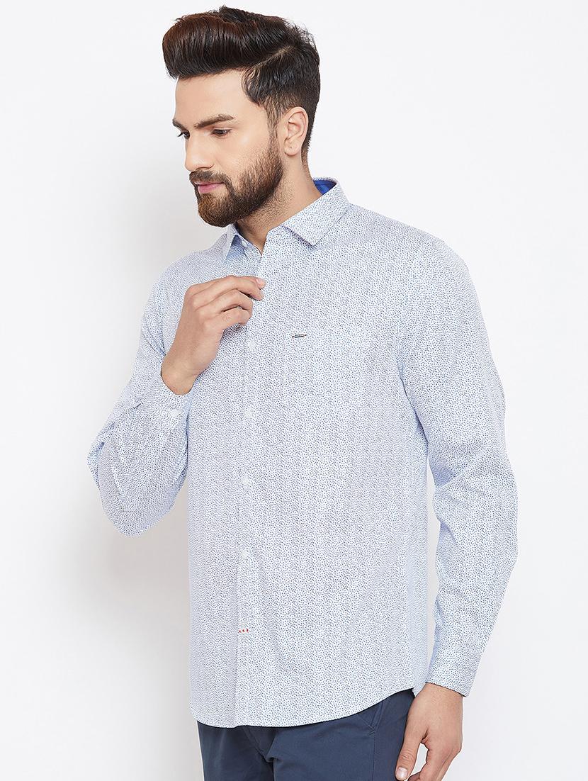 blue printed casual shirt - 15945661 - Zoom Image - 2