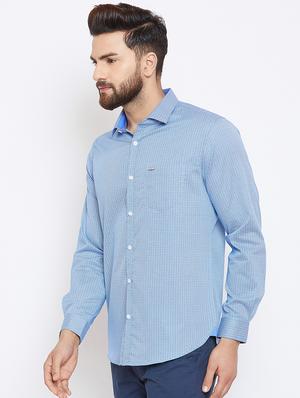 blue printed casual shirt - 15945663 - Standard Image - 2