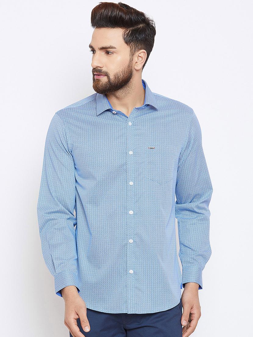 blue printed casual shirt - 15945663 - Zoom Image - 1