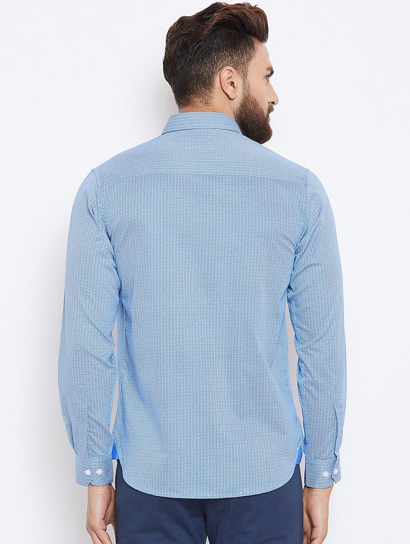 blue printed casual shirt - 15945663 - Zoom Image - 3
