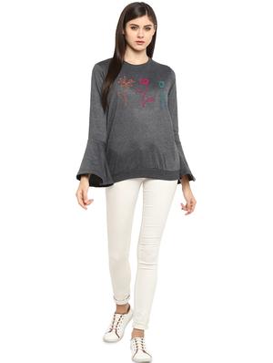 bell sleeved graphic print sweatshirt - 15945676 - Standard Image - 4