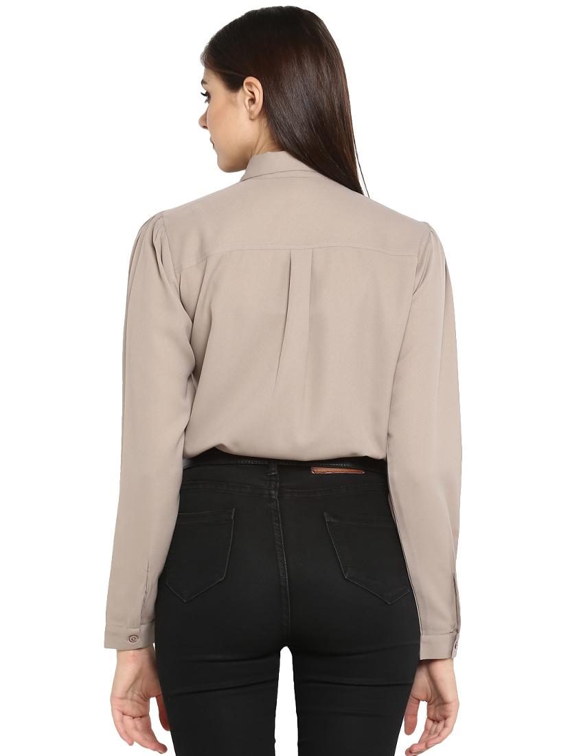 concealed placket embroidered shirt - 15945690 - Zoom Image - 3