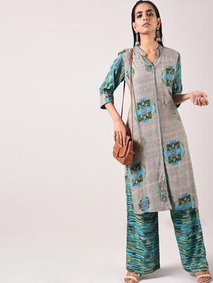 printed kurta palazzo set - 15945691 - Standard Image - 4
