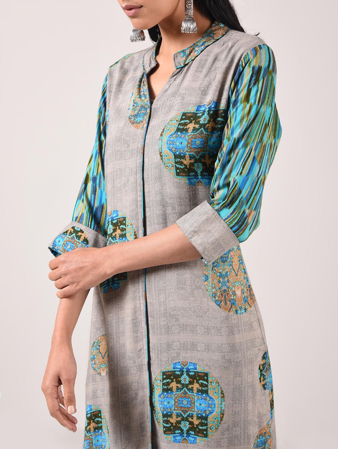 printed kurta palazzo set - 15945691 - Zoom Image - 5