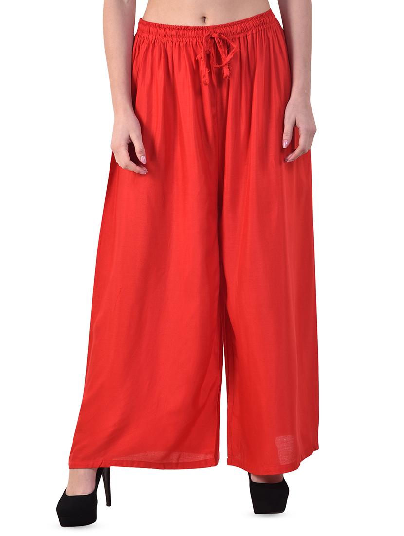 drawstring waist flared palazzo - 15945696 - Zoom Image - 1