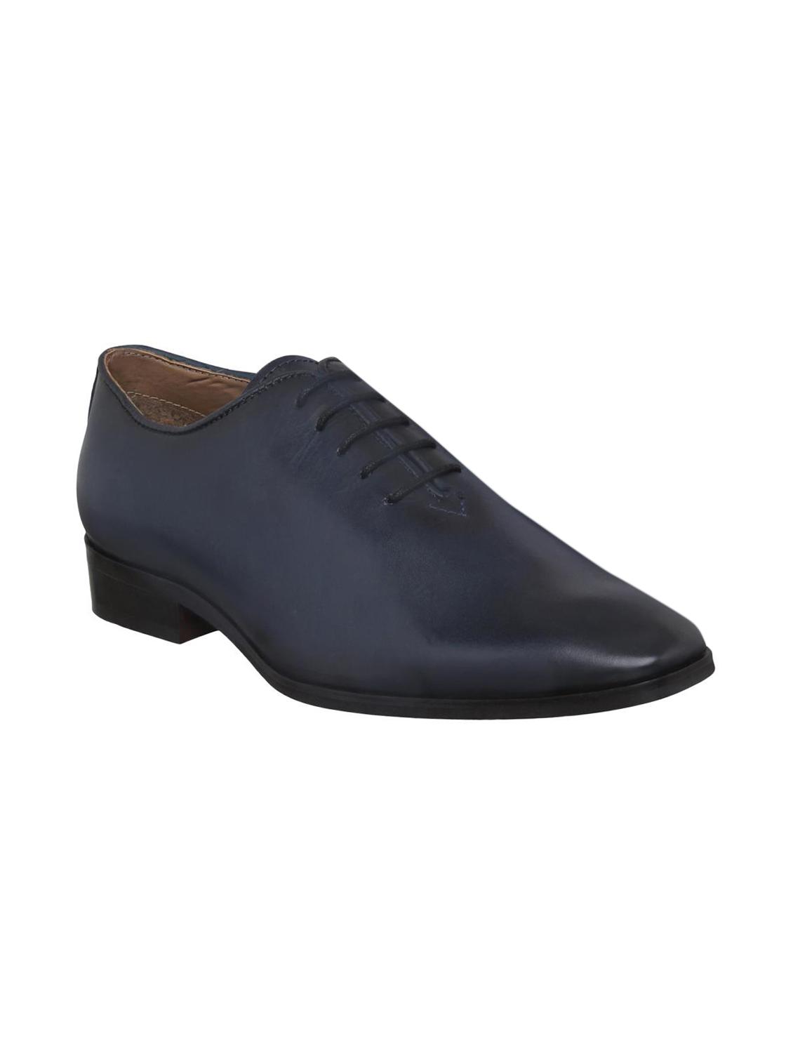 navy Leather lace-up oxfords - 15946008 - Zoom Image - 1