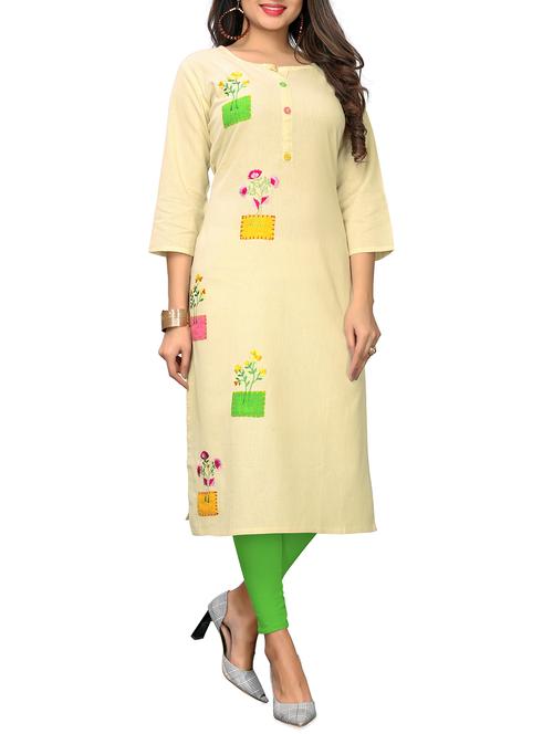 embroidered straight kurta - 15946188 - Standard Image - 1