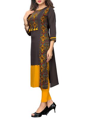 printed straight kurta with tassels - 15946191 - Standard Image - 2