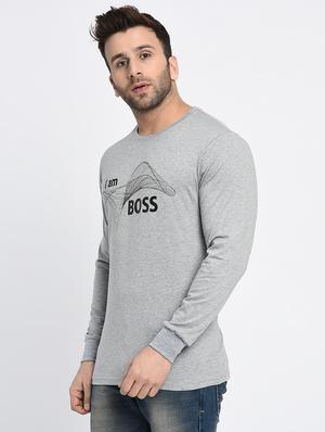 grey cotton chest print tshirt - 15946196 - Standard Image - 2