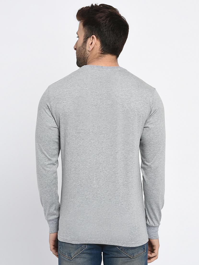 grey cotton chest print tshirt - 15946196 - Zoom Image - 3