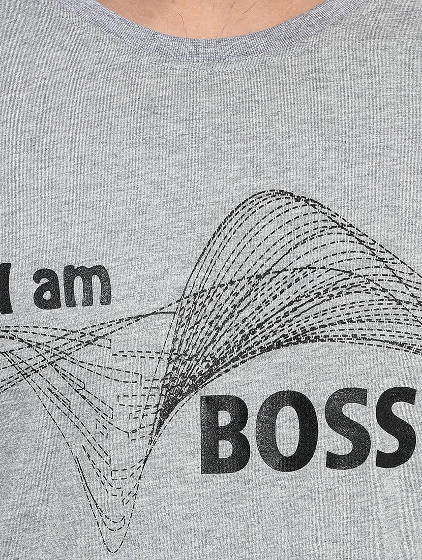 grey cotton chest print tshirt - 15946196 - Zoom Image - 4