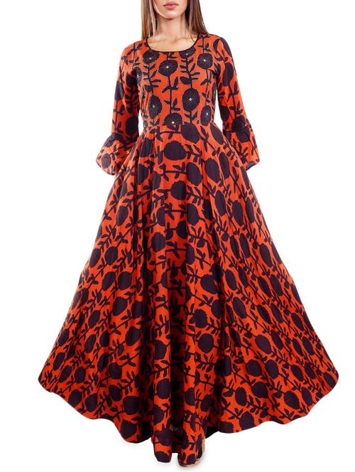Bell sleeves flared kurta - 15946233 - Standard Image - 1