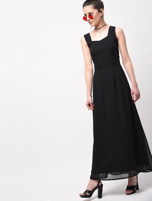 pleat detail maxi dress - 15946338 - Standard Image - 3